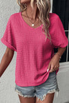 Bright Pink Textured Blouse