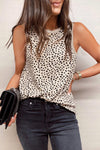 Black Dotted Print Casual Tank Top for Women | Available in 5 Colors