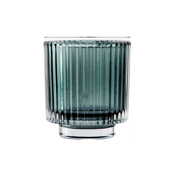 Ribbed Glass Candle Holder