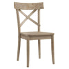 Set of 2 Acacia Wood and Metal Cross Back Dining Chair