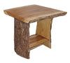 Rustic Bark and Wood End Table