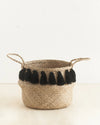 Black Tasseled Belly Basket Set