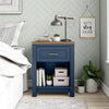 Josiah Navy Nightstand with Walnut Top