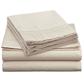 King size 4-Piece Sheet Set in Beige Cream