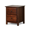 Farmhouse Solid Wood 2 Drawer Nightstand in Cherry Finish