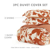 Burnt Orange Botanical Duvet Cover Set | Available in King and Queen Sizes