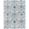 Area Rug -Coastal Blue and Grey Damask in 3' x 5'