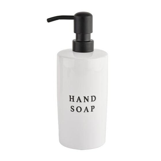 White Stoneware Hand Soap Dispenser 15oz