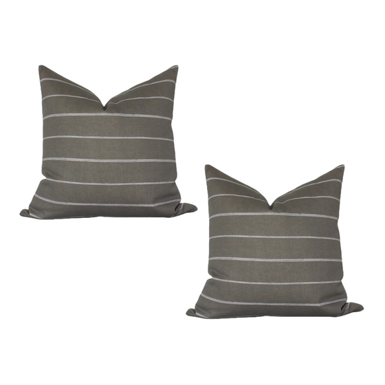 Brown Striped Pillow Cover -Set of 2 | Available in Several Sizes