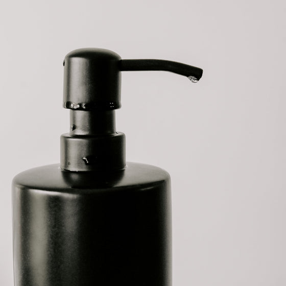 Black Stoneware Dish Soap Dispenser 15 oz