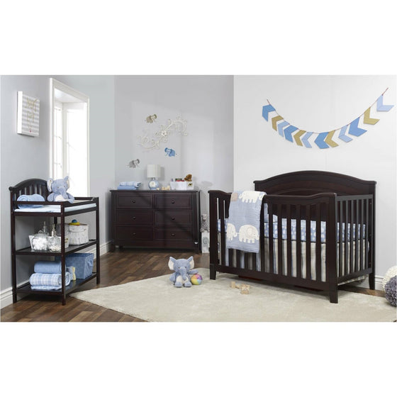 Baby's First 3 Piece Espresso Convertible Standard Nursery Furniture Set