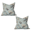 Set of 2 Light Blue Floral Pillow Covers | Available in 7 Sizes