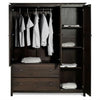 Espresso Wood Finish Bedroom Wardrobe Armoire