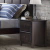 Farmhouse Solid Wood 2 Drawer Nightstand in Espresso