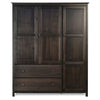 Espresso Wood Finish Bedroom Wardrobe Armoire