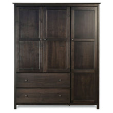  Espresso Wood Finish Bedroom Wardrobe Armoire