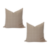 Tan Plaid Pillow Covers -Set of 2 | Available in Several Sizes