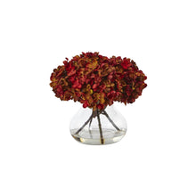  Hydrangea With Vase Silk Flower Arrangement in Rust Color