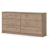 Farmhouse 6 Drawer Double Dresser in Oak