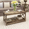 Farmhouse Coffee Table in Rustic Wood Finish