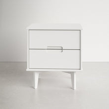  Nordic Style 2 Drawer Solid Wood Nightstand in White