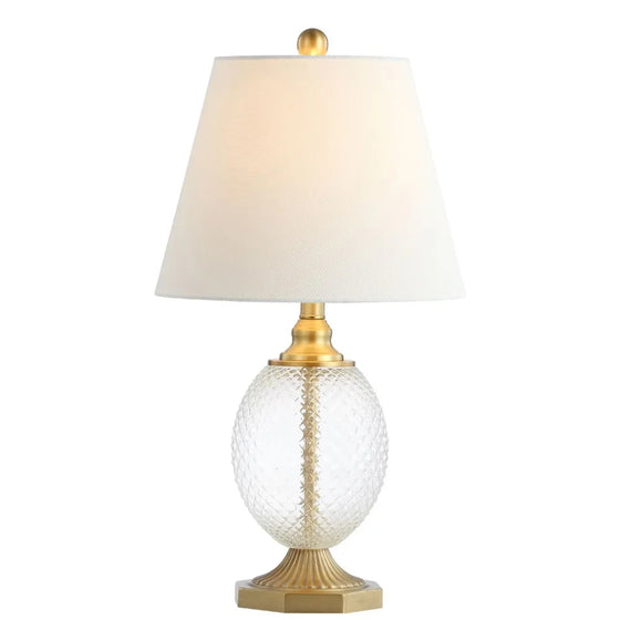 Glass and Brass Petite Table Lamp