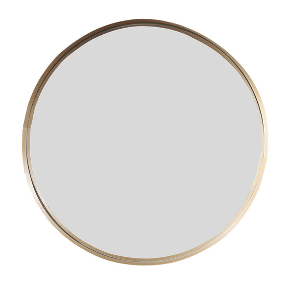 Gold Modern Framed Round Mirror -32"