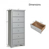 Modern Grey 6 Drawer Tall Wood Dresser Chest