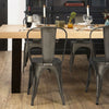 Set of 4 - Stackable Modern Dining Side Chair in Gun Metal Finish