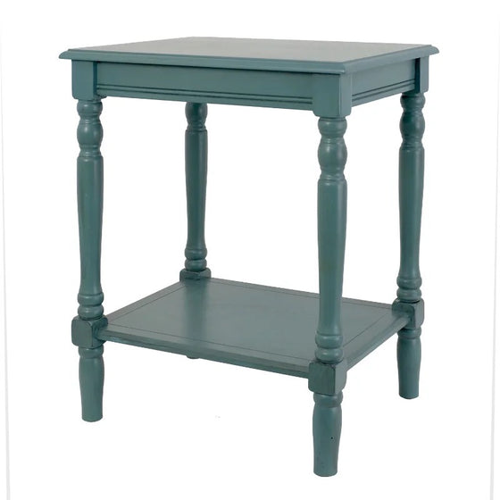 Simple Wood End Table in Robin Egg Blue
