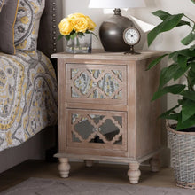  This French Nightstand in White-washed Oak Finish