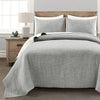 3-Piece Reversible Quilt Set in Gray & Cream