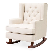  Beige Soft Tufted Upholstered Wingback Rocking Chair