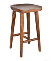 Contoured Seat Suar Wood Bar Stool