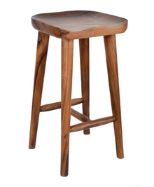  Contoured Seat Suar Wood Bar Stool