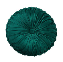  14" Green Round Velvet Throw Pillow