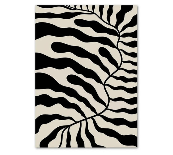 Abstract Matisse Beige and Black Art Canvas Prints