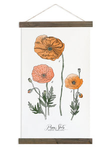  Orange Poppy Study Vol.1 | Unique Wall Hanging Art by Jessica Rose