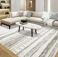  9' x 12' Cream and Brown Nordic Design Area Rug