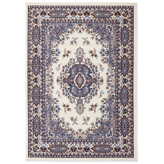 Blue, Lavendar, and Cream India Style Rug