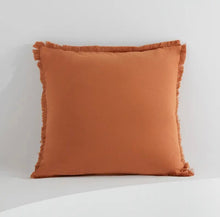  20" -Orange Frayed Edge Throw Pillow Cover | Other Colors and Sizes Available