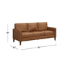 Faux Leather Sofa, Saddle Brown