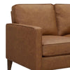 Faux Leather Sofa, Saddle Brown