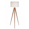 Postmodern Tripod Floor Lamp with Drum Shade, Natural/White