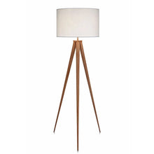  Postmodern Tripod Floor Lamp with Drum Shade, Natural/White