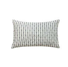  12 x 20" Gray and White Striped Lumbar Pillow