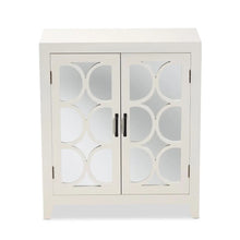  White Sideboard Cabinet with Mirrored Glass