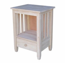  Unfinished Wood Nightstand with Drawer