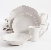  White European Style Dinnerware -Set of 16
