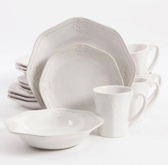 White European Style Dinnerware -Set of 16